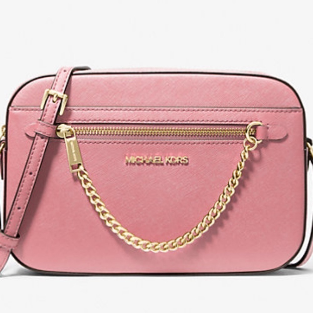 MICHAEL KORS JET SET LARGE SAFFIANO LEATHER CROSSBODY BAG